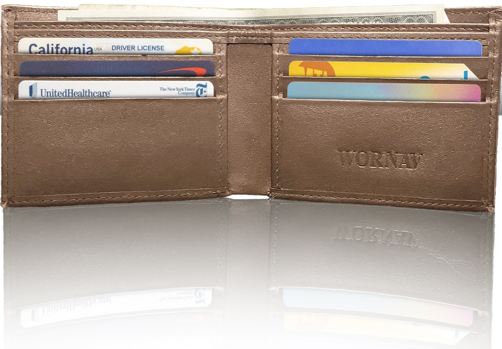 WORNAV Mens Leather Wallet